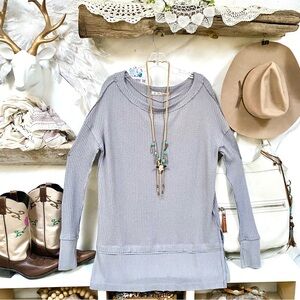 Free People north shore thermal lightweight boho sweater w cabin cottage vibe